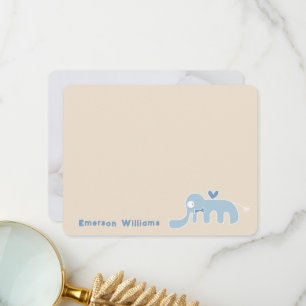 Remerciements Carte de remerciement éléphant bleu bébé garçon