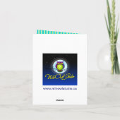 Remerciements Carte de remerciement en damas à rayures vertes et (Dos)