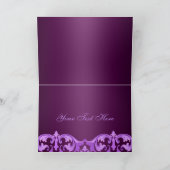 Remerciements Carte de remerciement en damas violet (Intérieur)