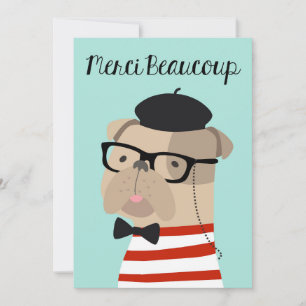 Remerciements Carte de remerciement en français - Frenchie Bulld