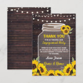 Remerciements Carte de remerciement Engagement Pot de mariage To (Devant / Derrière)