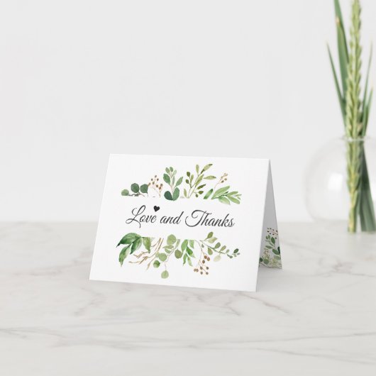 Remerciements Carte de remerciement et d'amour à la verdure d'eu (Devant)