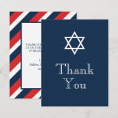 Remerciements Carte de remerciement étoile de David - Garçon (Devant / Derrière)