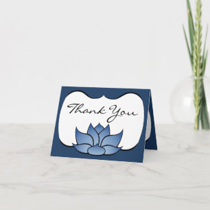 Remerciements Carte de remerciement Exquise Lotus en bleu