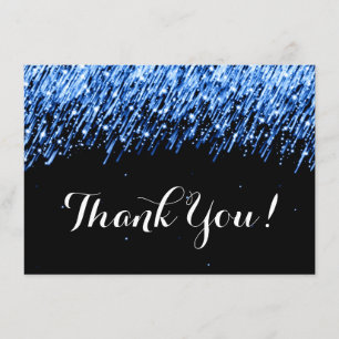 Remerciements Carte de remerciement Falling Stars "Bleu Saphir"