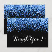 Remerciements Carte de remerciement Falling Stars "Bleu Saphir" (Devant / Derrière)