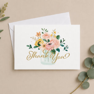 Remerciements Carte de remerciement fleur Mason Jar Wildflower