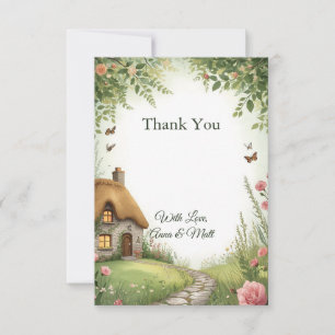 Remerciements Carte de remerciement Fleur sauvage Cottage rustiq