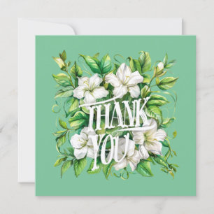 Remerciements Carte de remerciement fleurs blanches lis