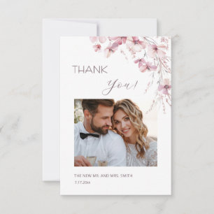 Remerciements Carte de remerciement Fleurs Boho Rose Poussiéreux