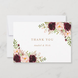 Remerciements Carte de remerciement Fleurs de Bourgogne Vin rosé