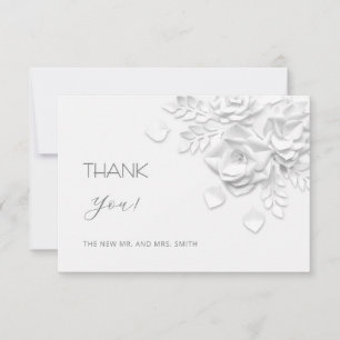 Remerciements Carte de remerciement Fleurs découpées en 3D Roses