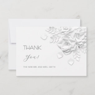 Remerciements Carte de remerciement Fleurs découpées en 3D Roses