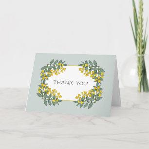 Remerciements Carte de remerciement Fleurs jaunes avec accent de