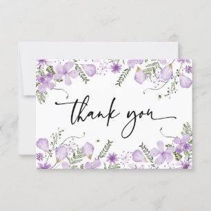 Remerciements Carte de remerciement Fleurs sauvages de lavande m