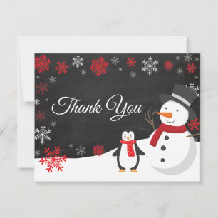 Remerciements Carte de remerciement flocon de neige pour les fêt