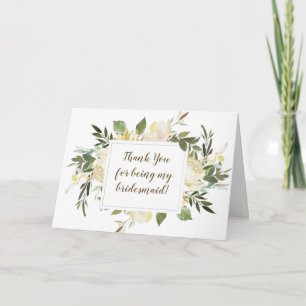 Remerciements carte de remerciement floral pour être ma demoisel