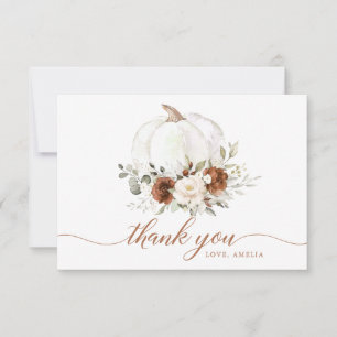 Remerciements Carte de remerciement Floral Rouille Crème Citroui