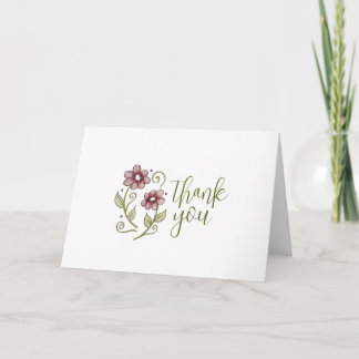 Remerciements Carte de remerciement florale