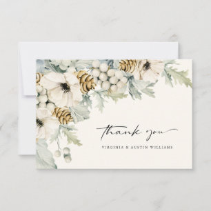 Remerciements Carte de remerciement florale à l'aquarelle élégan