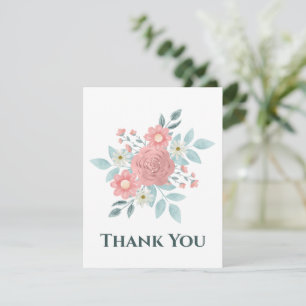 Remerciements Carte de remerciement florale aquarelle