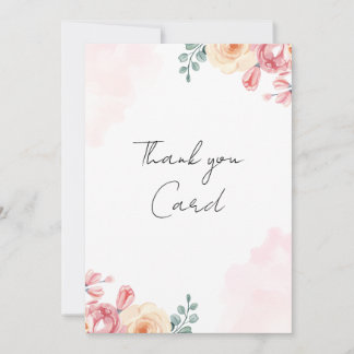 Remerciements Carte de remerciement florale aquarelle | Rose ten