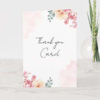 Remerciements Carte de remerciement florale aquarelle | Rose ten