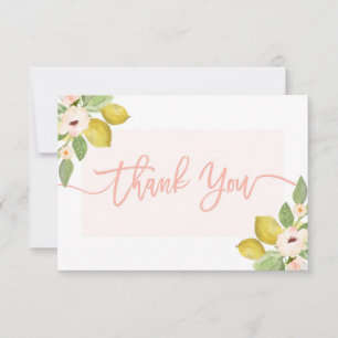 Remerciements Carte de remerciement florale citrons