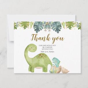 Remerciements Carte de remerciement florale de verdure de dinosa