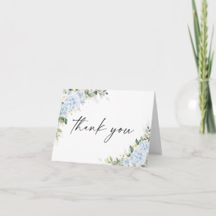 Remerciements Carte de remerciement florale d'hortensia bleue po