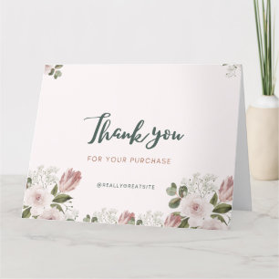 Remerciements Carte de remerciement florale élégante aquarelle r