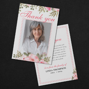 Remerciements Carte de remerciement florale élégante pour un ser
