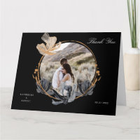 carte de remerciement florale exclusive or noir