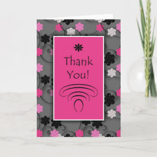 Remerciements Carte de remerciement florale Fleurs roses noires