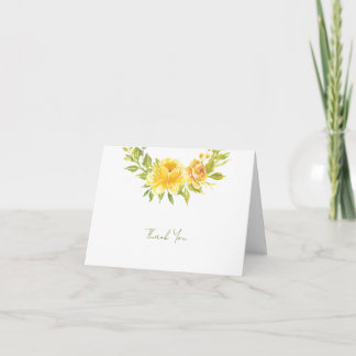 Remerciements Carte de remerciement florale jaune magnifique