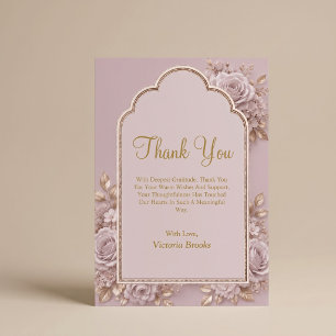 Remerciements Carte de remerciement florale mauve
