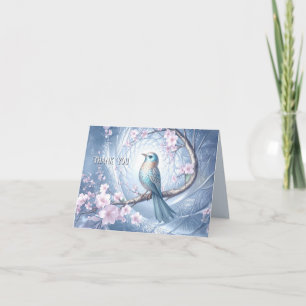 Remerciements Carte de remerciement florale Oiseau Bleu