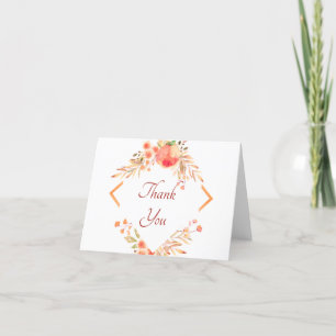 Remerciements Carte de remerciement florale orange
