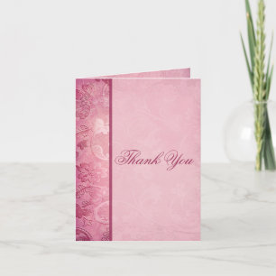 Remerciements Carte de remerciement florale rose à motifs cachem