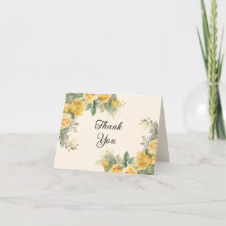 Remerciements Carte de remerciement florale rose jaune élégante