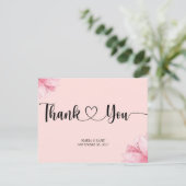 Remerciements Carte de remerciement florale rose moderne (Debout devant)