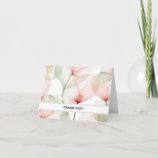 Remerciements Carte de remerciement florale rose pâle personnali