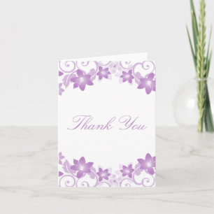 Remerciements Carte de remerciement florale simple violette