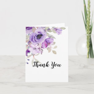 Remerciements Carte de remerciement florale violette