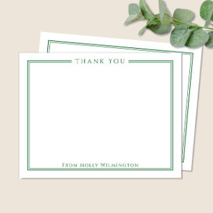 Remerciements Carte de Remerciement Forest Green Élégance Simple