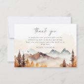 Remerciements Carte de remerciement forestier Bois rustique Auto (Dos)