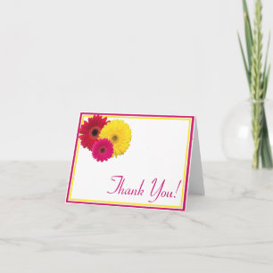 Remerciements Carte de remerciement Gerbera Daisy rose jaune rou