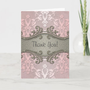 Remerciements Carte de remerciement girly rose fantaisie florale