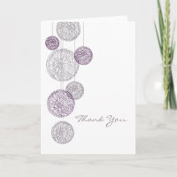 Carte de remerciement Globes de Ficelle Violette