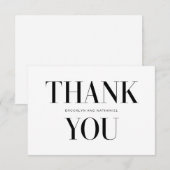Remerciements Carte de remerciement gras de typographie moderne (Devant / Derrière)